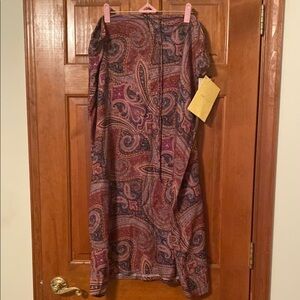 Jennifer George Sketchbook - Drawstring Maxi Skirt Pasley Pattern Size Large